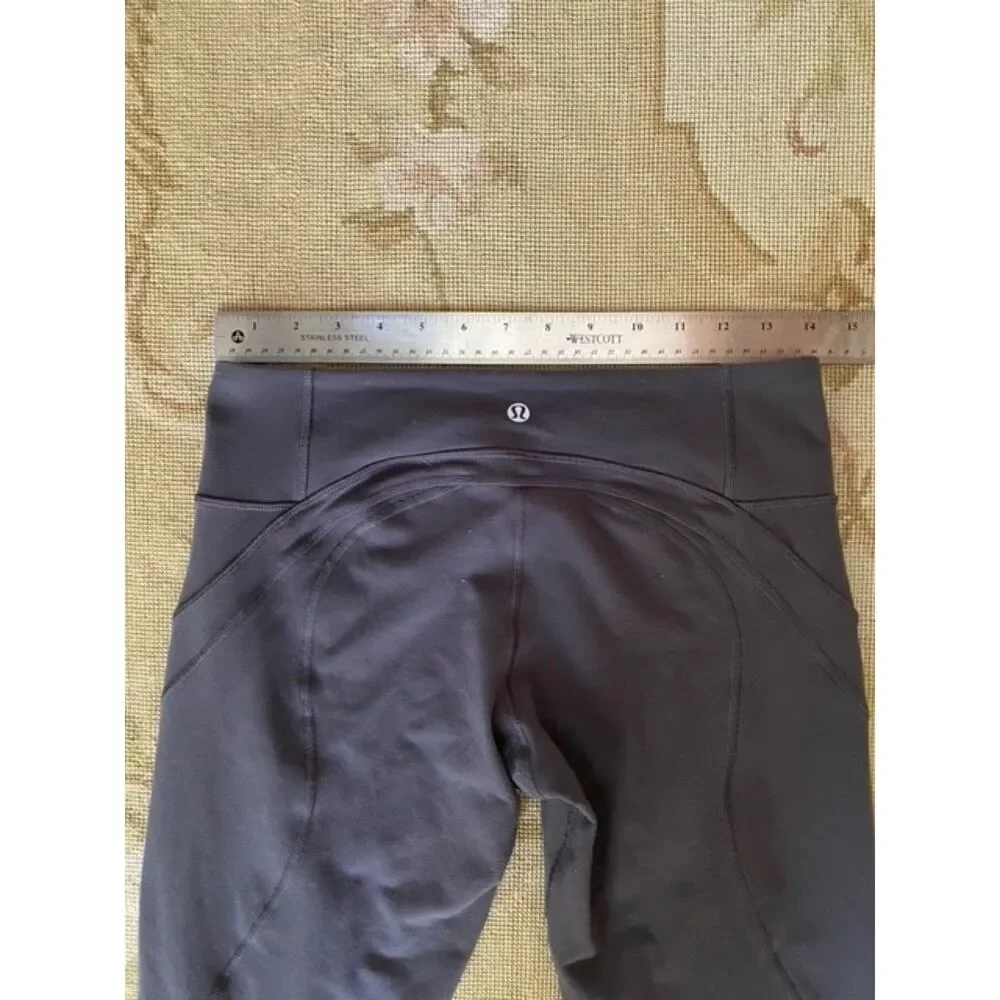 EUC Lululemon Swift Speed / Speed Up Coal Grey Side Tie Cropped Pants 8